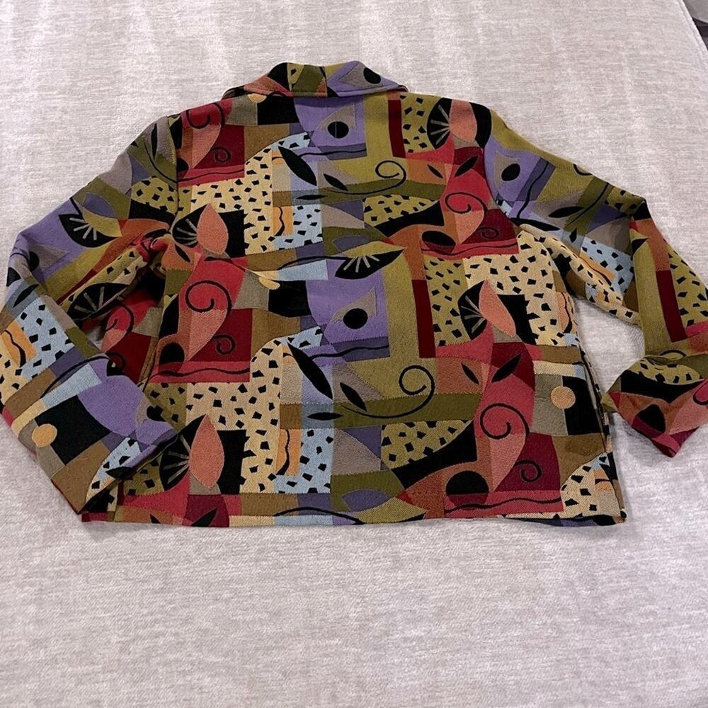 Vintage Silverado Colorful Abstract Blazer Jacket L - Picture 7 of 7